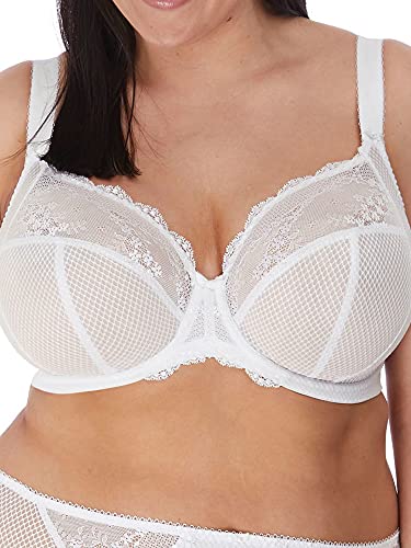 ELOMI Damen Charley Dekolleté, Stretch, Spitze Plunge-BH, Weiß, 85D von ELOMI