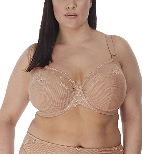 ELOMI Damen Charley Stretch Lace Underwire Plunge Bra Stiefe BH, beige, 90K von ELOMI