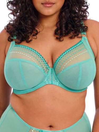 Elomi Damen Women's Matilda Bra Three-Piece Sheer Mesh Cups Side Moveable J-Hook for Racerback Dd+ Bras Plunge-BH, Durchsichtig, Jade, 75FF von Elomi