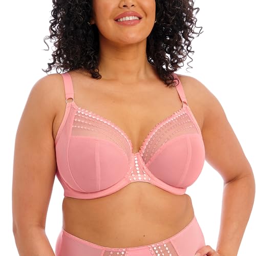 ELOMI Damen Matilda Ungefütterter Bügel Plunge-BH, Halbtransparent, Rose, 95E von ELOMI