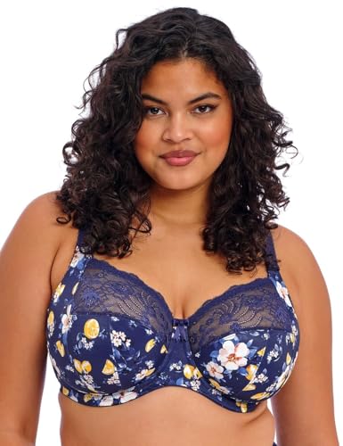 Elomi Damen Women's Morgan Banded Bra: Comfort & Support. Three-Section Cup, Side Frame, Stretch Lace. Dd+ Bras BH mit voller Abdeckung, Undurchsichtige, Sunset Meadow, 90F von Elomi