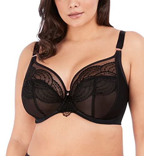 ELOMI Damen Plunge-BH, Durchsichtig, Schwarz, 42GG von ELOMI