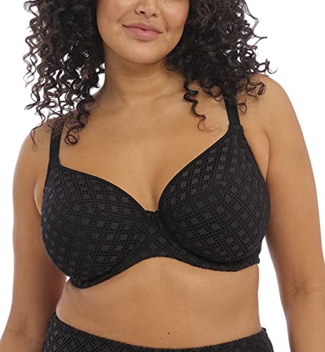 Elomi Plus Bazaruto Plunge Underwire Bikini Top, 40H, Black von ELOMI