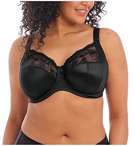 Elomi Women's Morgan Underwire Banded Stretch Lace Full Coverage Bra, Black, 34JJ UK von ELOMI