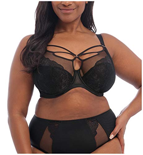 Elomi Women's Plus Size Brianna Strappy Underwire Plunge Bra, Black, 40GG von ELOMI