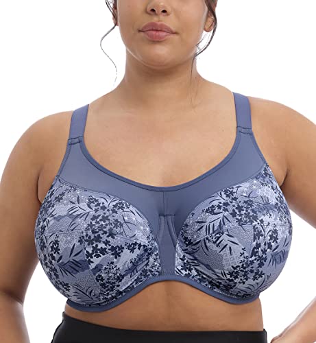 Elomi Women's Plus Size Energise Underwire Sports Bra, Vintage Denim, 36J von ELOMI