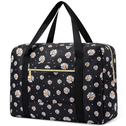 Sporttasche für Damen, Reisetasche, Tragetasche, Wochenendtasche, für Spirit Airlines persönliche Gegenstände, Tasche, 45,7 x 35,6 x 20,2 cm, faltbares Handgepäck für Frauen, Chrysantheme, Tragetasche von ELONGRIVER