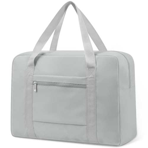 Sporttasche für Damen, Reisetasche, Tragetasche, Wochenendtasche, für Spirit Airlines persönliche Gegenstände, Tasche, 45,7 x 35,6 x 20,2 cm, faltbares Handgepäck für Frauen, Hellgrau, Tragetasche von ELONGRIVER