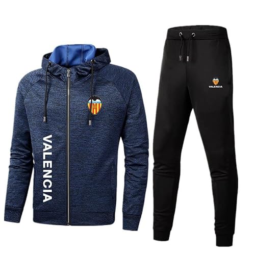 ELROAL Herren Spor﻿tswear Anzug Vǎ-lēňciā Logo Kapuzenjacke und Sporthose, Outdoor Casual Zip Jogginganzug Cardigan Trainingsanzug Mode/D/M von ELROAL