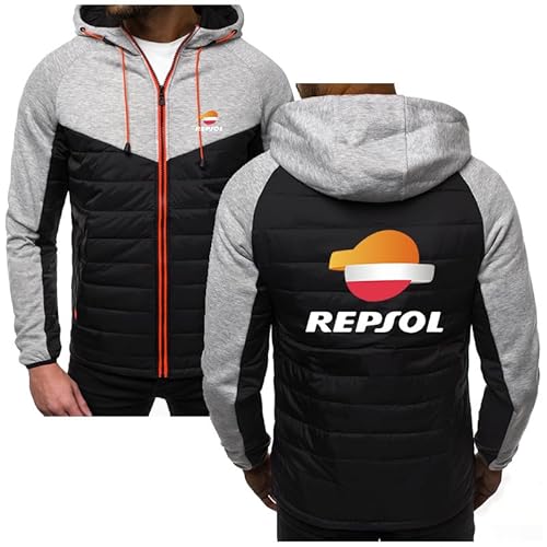 ELROAL Herren einfarbig Fleece Kapuze Jacken Re.p_sol Cardigan Casual Reißverschluss Sportswear, C1, X-Large von ELROAL