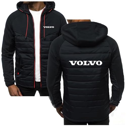 ELROAL Herren einfarbig Fleece Kapuze Jacken Vo.l_vo Cardigan Casual Reißverschluss Sportswear, A1, Large von ELROAL