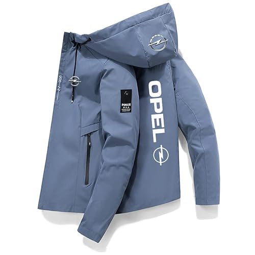ELROAL Op_el Leichte Herren-Jacken Casual Sportswear Winddicht Langarm mit Kapuze Cardigan Top Reißverschluss, blau, XX-Large von ELROAL