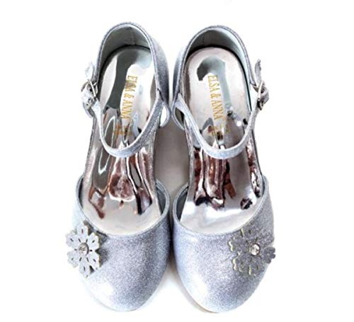 ELSA & ANNA Glitzer Schuhe Mädchen – Prinzessin Schuhe mit 3 cm hohem Absatz – Schuhe für ELSA Kleid - SHOES2 (eu_Footwear_Size_System, Toddler, Women, Numeric, medium, Numeric_24) von ELSA & ANNA