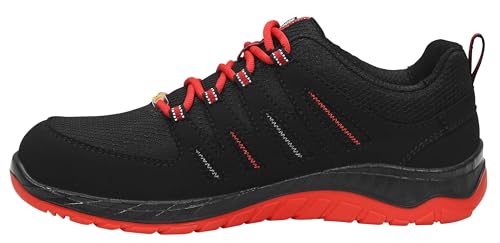 ELTEN Berufsschuhe Maddox Black-red Low ESD O2, Damen und Herren, Textil, leicht, sportlich, Schwarz/Rot Schwarz,Rot 38 von ELTEN