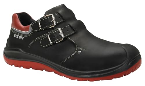 ELTEN Sicherheitsschuhe Anderson Craft Low S3 HI, Damen und Herren, Leder, Stahlkappe, leicht, robust 44, Schwarz-Rot von ELTEN