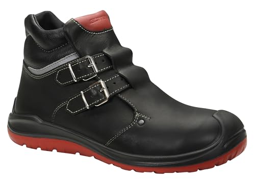 ELTEN Sicherheitsschuhe Anderson Craft Mid S3 HI, Damen und Herren, Leder, Stahlkappe, leicht, robust 41, Schwarz-Rot von ELTEN