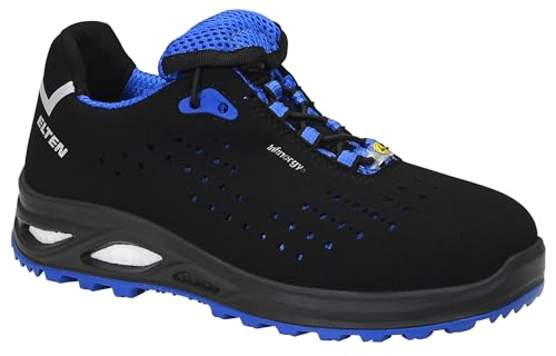 ELTEN Sicherheitsschuhe Impulse Lady XXTL Blue Low ESD S1PS, Damen, Textil, Stahlkappe, leicht, sportlich 37, Schwarz-Blau von ELTEN
