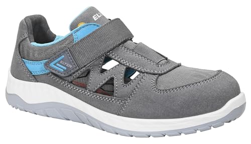 ELTEN Sicherheitsschuhe Maddie Grey Easy ESD S1PS, Damen, Textil, Stahlkappe, leicht, sportlich 37, Grau-Türkis von ELTEN