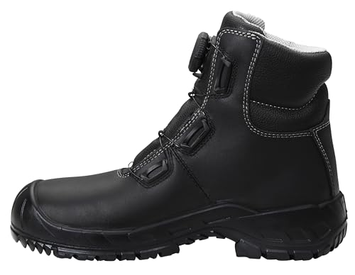 ELTEN Sicherheitsschuhe Laurenzo BOA Mid ESD S3, Damen und Herren, Leder, Stahlkappe, leicht, robust, Schwarz Schwarz 46 von ELTEN