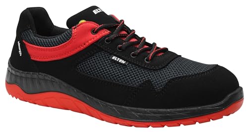 ELTEN Lonny red Low ESD S1P, Sicherheitsschuhe für Herren, leicht, Stahlkappe, Obermaterial: Textil, Innenfutter: Textil (atmungsaktiv), Gr. 42 von ELTEN