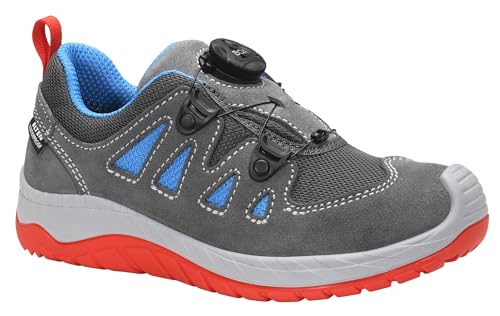 ELTEN Maddox Kids BOA Grey-red Low, Sicherheitsschuhe für Damen+Herren, leicht, (Leichter als Stahlkappe), Obermaterial: Leder + Textil, Innenfutter: Textil (atmungsaktiv), Gr. 36 von ELTEN