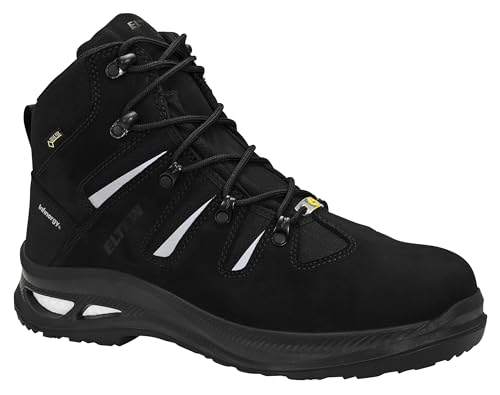 ELTEN Sicherheitsschuhe Nelson XXG GTX Black Mid ESD S3 HI CI, Damen und Herren, Leder/Textil, Kunststoffkappe (Leichter als Stahlkappe), leicht, robust 42, Schwarz von ELTEN