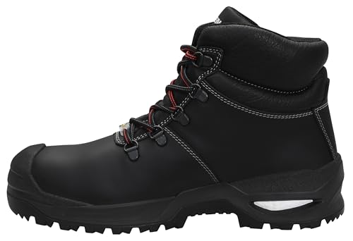 ELTEN Sicherheitsschuhe Francesco XXSG Black Mid ESD S3, Damen und Herren, Leder, Stahlkappe, leicht, robust, Schwarz Schwarz 43 von ELTEN