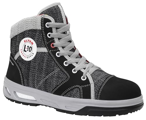 ELTEN Sicherheitsschuhe Sensation XX10 Mid ESD S3S, Damen und Herren, Leder/Textil, Stahlkappe, leicht, sportlich 43, Schwarz von ELTEN