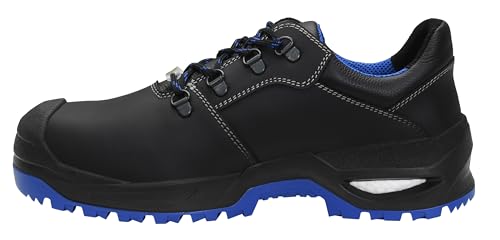 ELTEN Sicherheitsschuhe Leonardo XXSG Black-Blue Low ESD S3, Damen und Herren, Leder, Stahlkappe, leicht, robust, Schwarz/Blau Schwarz,Blau 43 von ELTEN