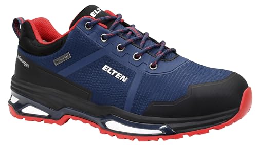 ELTEN Sicherheitsschuhe Bente XXE GTX Blue Low ESD S3, Damen und Herren, Textil, Stahlkappe, leicht, sportlich 43, Blau-Schwarz-Rot von ELTEN