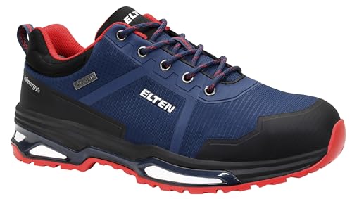 ELTEN Sicherheitsschuhe Bente XXE GTX Blue Low ESD S3, Damen und Herren, Textil, Stahlkappe, leicht, sportlich, Blau/Schwarz/Rot Blau,Schwarz,Rot 44 von ELTEN