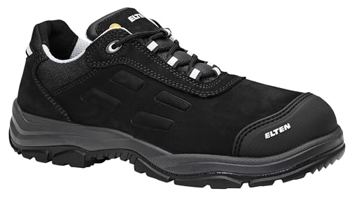 ELTEN Sicherheitsschuhe Daniel Pro Low ESD S3 Typ 3, Damen und Herren, Leder, Stahlkappe, leicht, robust 47, Schwarz|Grau von ELTEN