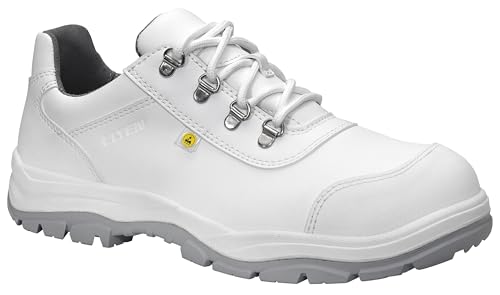 ELTEN Sicherheitsschuhe Dean Rubber White Low ESD S2 HI Typ 2, Damen und Herren, Leder/Textil, Stahlkappe, leicht, klassisch 40, Weiß von ELTEN