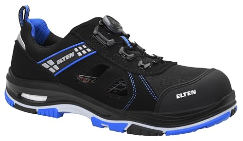ELTEN Sicherheitshalbschuh IAN XXTP Pro BOA® Blue AIR ESD S1PS, Damen und Herren, Textil, Kunststoffkappe, leicht, robust, Schwarz/Blau 41, Schwarz-Blau von ELTEN