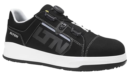 ELTEN Sicherheitshalbschuh Isaak XXST BOA® Black-Grey Low ESD S3S, Damen und Herren, Textil, Stahlkappe, leicht, sportlich, Schwarz/Grau 44, Schwarz|Grau von ELTEN