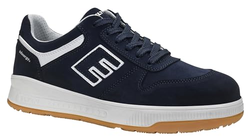 ELTEN Sicherheitshalbschuh JAMAIN XXST Blue Low ESD S3S, Damen und Herren, Leder, Stahlkappe, leicht, sportlich, Blau/Weiß 43, Blau-Weiß von ELTEN