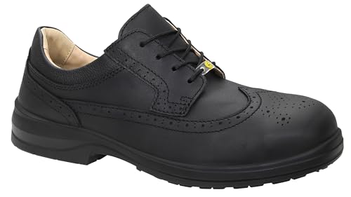 ELTEN Sicherheitsschuhe Officer XXB Low ESD S2, Damen und Herren, Leder, Stahlkappe, leicht, elegant 45, Schwarz von ELTEN