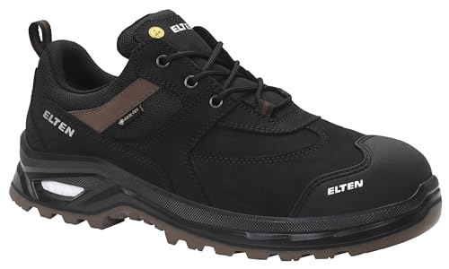 ELTEN Sicherheitshalbschuh Robson XXP Pro GTX Black-Brown Low ESD S3S HI CI, Herren, Leder/Textil, Stahlkappe, leicht, klassisch, Schwarz/Braun 48, Schwarz-Braun von ELTEN