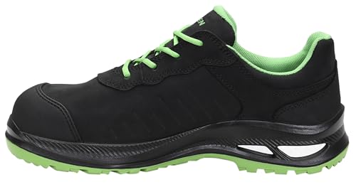 ELTEN Sicherheitsschuhe Stewart XXG Pro GTX Black-Green Low ESD S3 HI CI, Damen und Herren, Leder, Kunststoffkappe (Leichter als Stahlkappe), leicht, klassisch, Schwarz/Grün, Größe: 42 von ELTEN