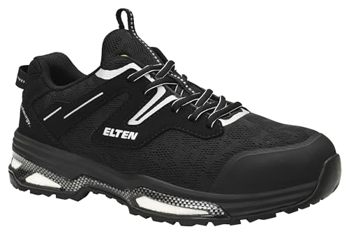 ELTEN Sicherheitsschuhe York XXE Black Low ESD S1P, Damen und Herren, Textil, Stahlkappe, leicht, sportlich 45, Schwarz von ELTEN