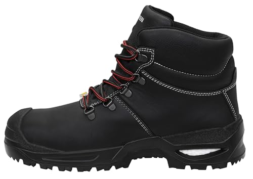 ELTEN Sicherheitsschuhe Francesco XXSG GTX Black Mid ESD S3 CI, Damen und Herren, Leder, Stahlkappe, leicht, robust, Schwarz, Größe: 39 von ELTEN