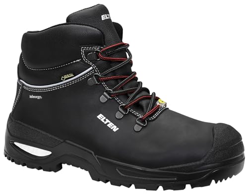 ELTEN Sicherheitsschuhe Francesco XXSG GTX Black Mid ESD S3S CI, Damen und Herren, Leder, Stahlkappe, leicht, robust 44, Schwarz von ELTEN