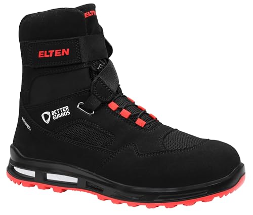 ELTEN Sicherheitsschnürstiefel Lakers XXT BTG Mid ESD S1PS, Damen und Herren, Textil, Kunststoffkappe, leicht, klassisch, Schwarz/Rot 36, Schwarz-Rot von ELTEN