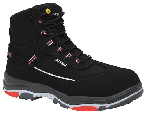 ELTEN Sicherheitsschuhe Matthew TPU Mid ESD S3 Typ 1, Damen und Herren, Textil, Stahlkappe, leicht, sportlich 43, Schwarz von ELTEN