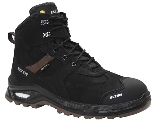 ELTEN Sicherheitsschnürstiefel Robson XXP Pro GTX Black-Brown Mid ESD S3S HI CI, Herren, Leder/Textil, Stahlkappe, leicht, klassisch, Schwarz/Braun 44, Schwarz-Braun von ELTEN