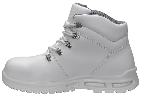 ELTEN Sicherheitsschuhe Brandon XXTM White Mid ESD S3, Damen und Herren, Textil, Kunststoffkappe (Leichter als Stahlkappe), leicht, klassisch Weiß 40 von ELTEN