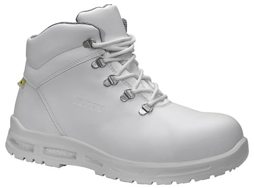 ELTEN Sicherheitsschuhe Brandon XXTM White Mid ESD S3S, Damen und Herren, Textil, Kunststoffkappe (Leichter als Stahlkappe), leicht, klassisch 45, Weiß von ELTEN