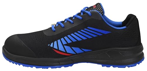 ELTEN Sicherheitsschuhe Larkin XXSports Black-Blue Low ESD S1, Damen und Herren, Textil, Stahlkappe, leicht, sportlich, Schwarz/Blau Schwarz,Blau 41 von ELTEN