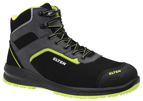 ELTEN Sicherheitsschuhe Loan XXSports Pro Black-Lime Mid ESD S3, Damen und Herren, Textil, Stahlkappe, leicht, sportlich 41, Schwarz-Grün von ELTEN