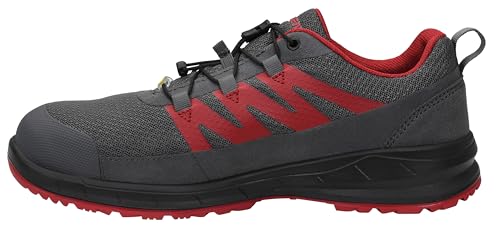 ELTEN Sicherheitsschuhe Marten XXSports Grey-red Low ESD S1, Damen und Herren, Textil, Stahlkappe, leicht, sportlich, Schwarz/Rot von ELTEN